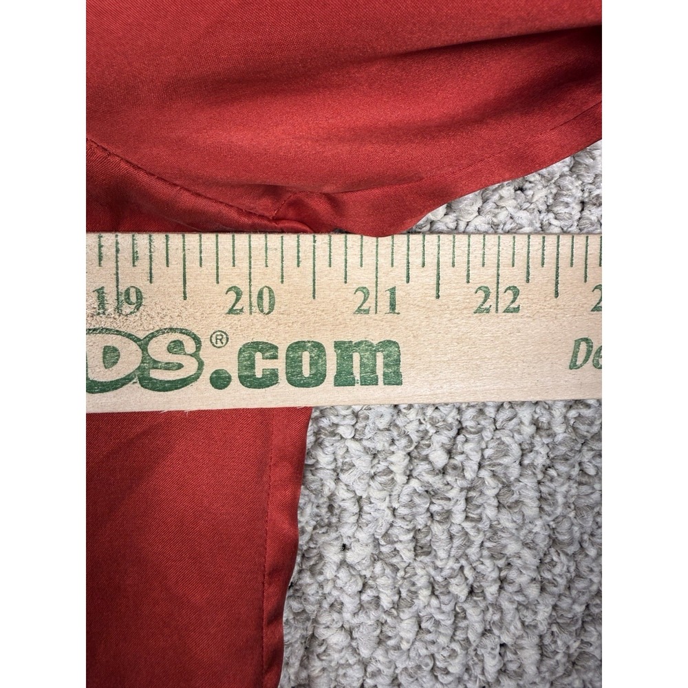 Liz Claiborne 100% Silk Pintuck Blouse Red‎ Peter Pan Collar Top L - Picture 12 of 16